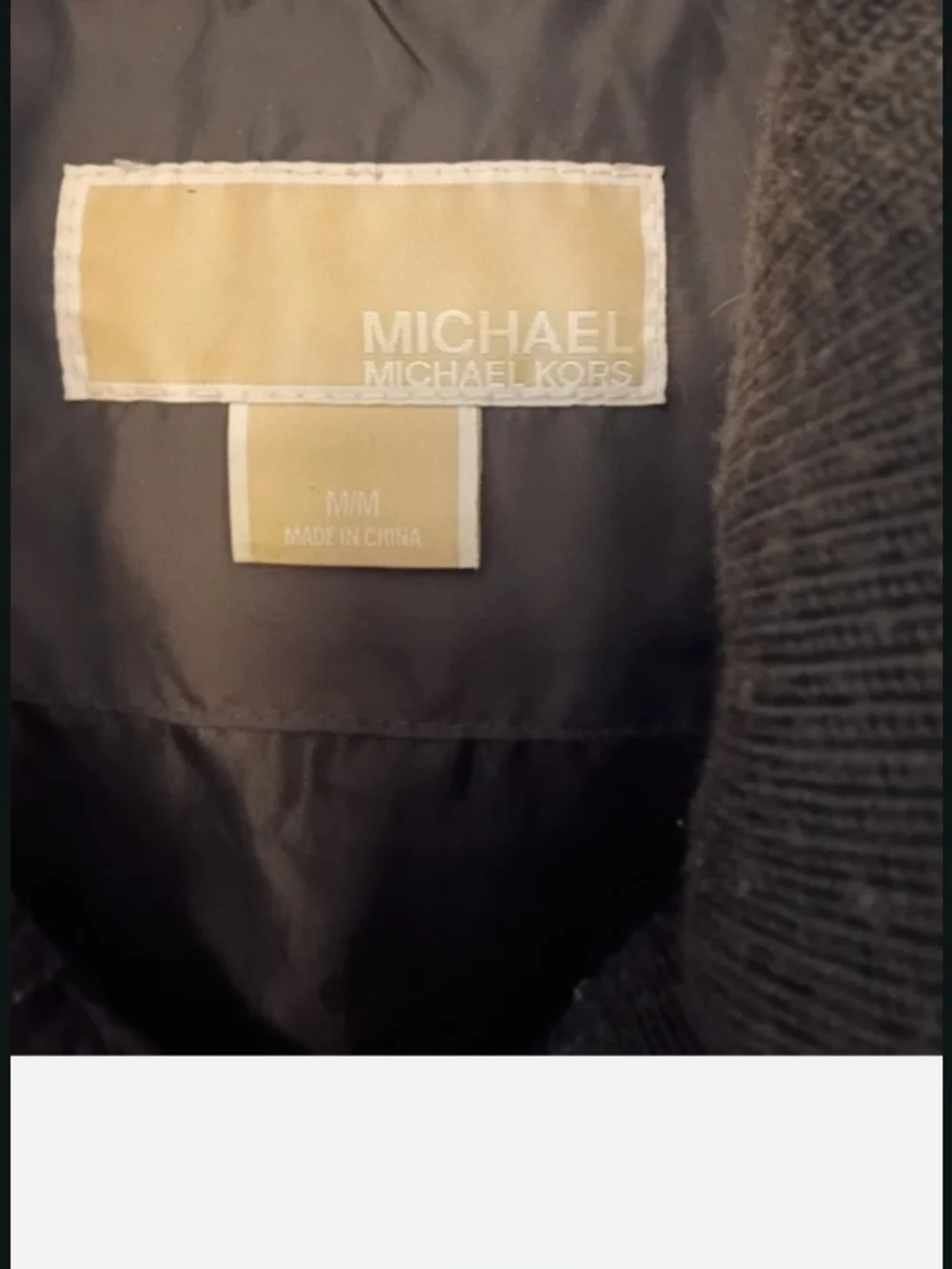 Michael Kors Black Quilted Puffer Coat with High Collar
